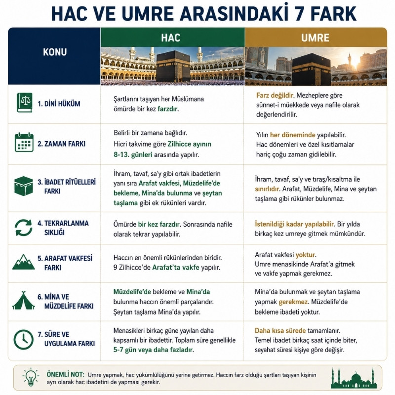 Hac ve Umre Arasındaki Farklar